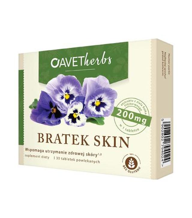 Avet Herbs Bratek Skin 200 mg - 30 tabl. - cena, opinie, właściwości - ważny do 2025-08-31