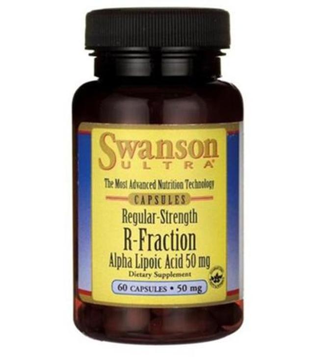 Swanson R-Fraction 50 mg, Kwas R-Alfa Liponowy, 60 kaps., cena, opinie, właściwości