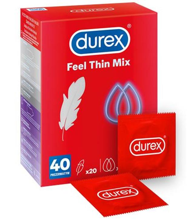 Durex Feel Thin Mix Prezerwatywy, 40 sztuk