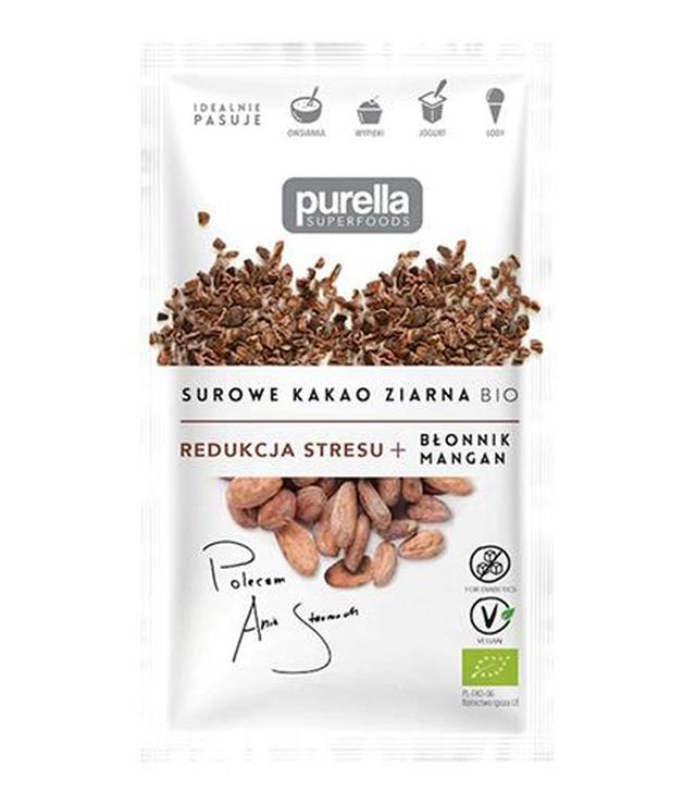 PURELLA Superfoods Surowe Kruszone Ziarna Kakao Bio, 21 g
