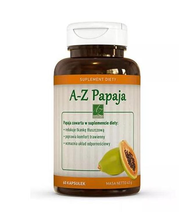 A-Z PAPAJA - 60 kaps. Redukcja tkanki tłuszczowej i większy komfort trawienia., cena, opinie, właściwości