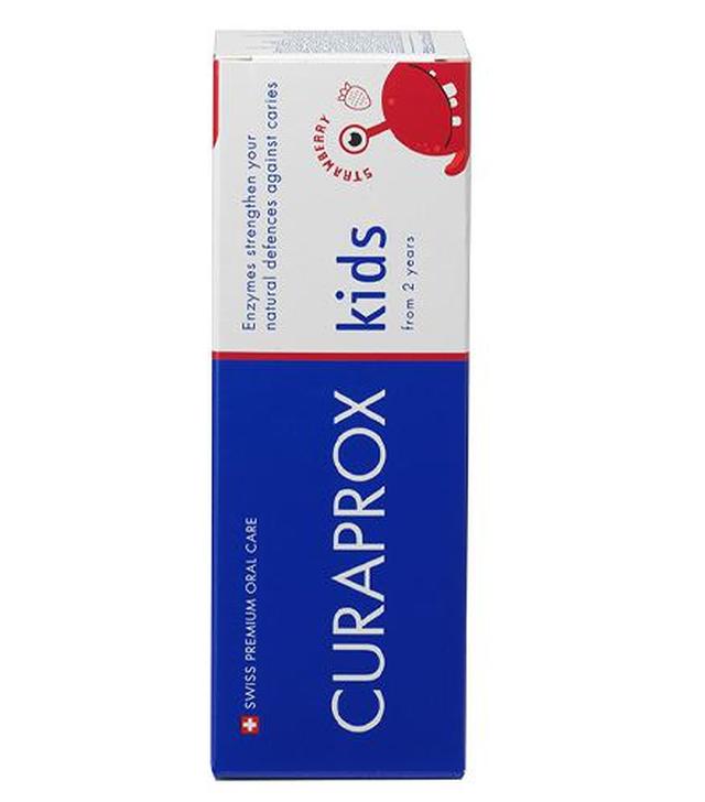 Curaprox Kids Pasta do zębów dla dzieci z fluorem truskawkowa, 60 ml, cena, wskazania, właściwości