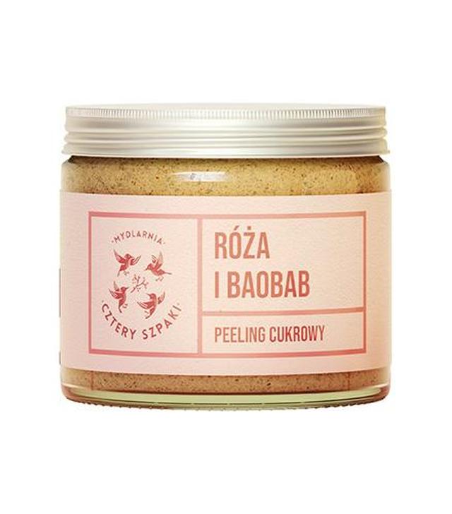 Mydlarnia Cztery Szpaki Peeling róża i baobab - 250 ml - cena, opinie, właściwości