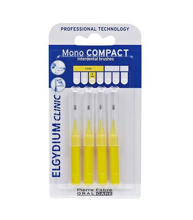 Elgydium Clinic Mono Compact Szczoteczki międzyzębowe 1 mm żółte, 4 szt. cena, opinie, właściwości