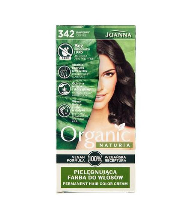 Joanna Organic Naturia Vegan Farba pielęgnująca do włosów 342 Kawowy, 1 szt., cena, opinie, stosowanie