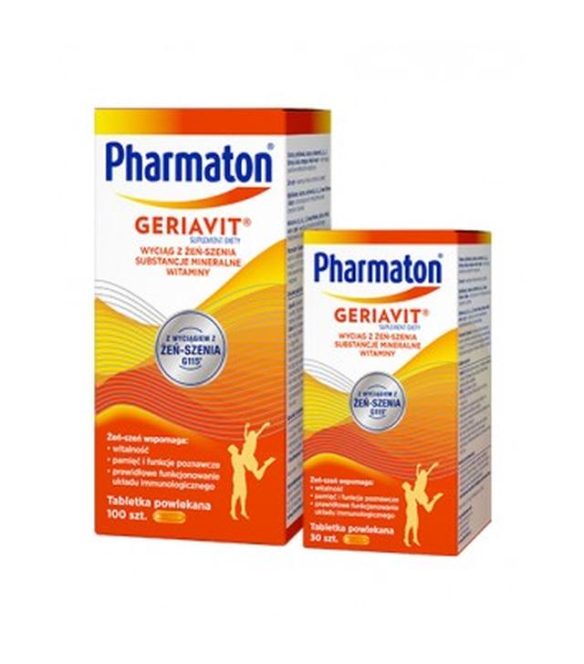 Zestaw Pharmaton Geriavit - 100 tabl. + Pharmaton Geriavit - 30 tabl. - cena, opinie, dawkowanie