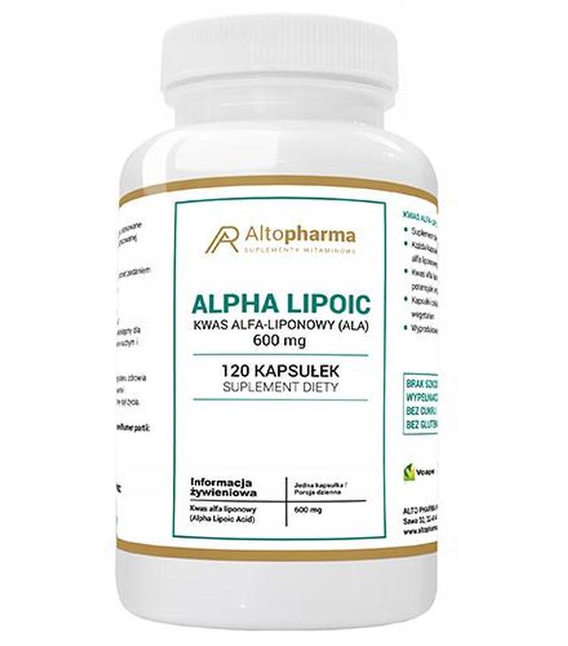 Altopharma Alpha lipoic Kwas alfa-liponowy (ALA) 600 mg - 120 kaps. - cena, opinie, właściwości