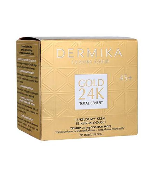 Dermika Luxury Gold 24K Luksusowy Krem eliksir młodości 45+ na dzień/na noc, 50 ml, cena, wskazania, opinie