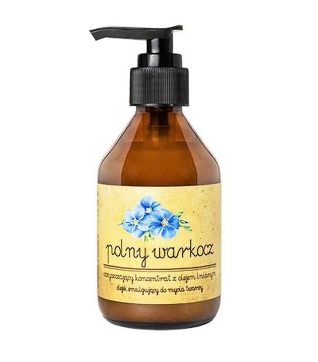 Polny Warkocz Oczyszczający koncentrat z olejem lnianym - olejek emulgujący do mycia twarzy - 150 ml - cena, opinie, właściwości