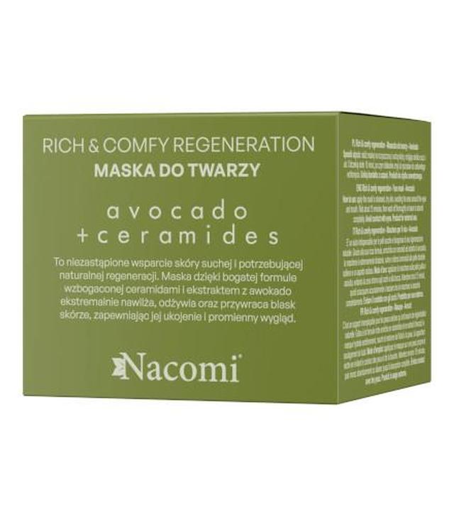 Nacomi Rich&Comfy Regeneration Maseczka do twarzy Awokado, 40 ml