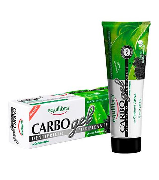 EQUILIBRA CARBONE ATTIVO Oczyszczająca pasta-żel do zębów, 75 ml, cena, opinie, wskazania