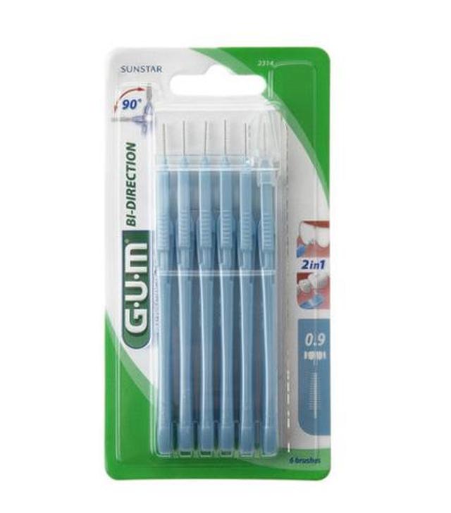 Sunstar Gum Bi-Direction Dwukierunkowe szczoteczki międzyzębowe niebieskie 0,9 mm - 6 szt. - cena, opinie, stosowanie