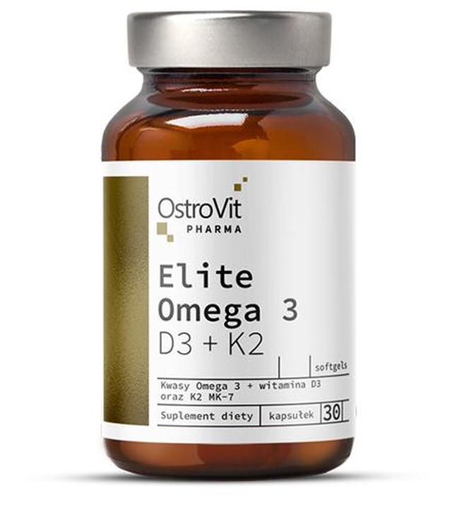OstroVit Pharma Elite Omega 3 D3 + K2 - 30 kaps. - cena, opinie, właściwości