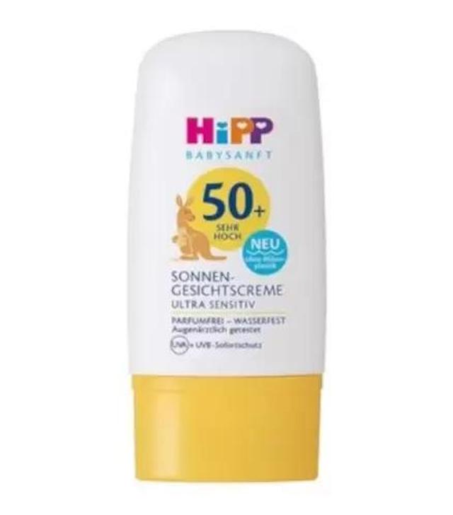 HiPP BabySanft, Krem ochronny do twarzy, na słońce SPF50+ Ultra Sens, 30 ml