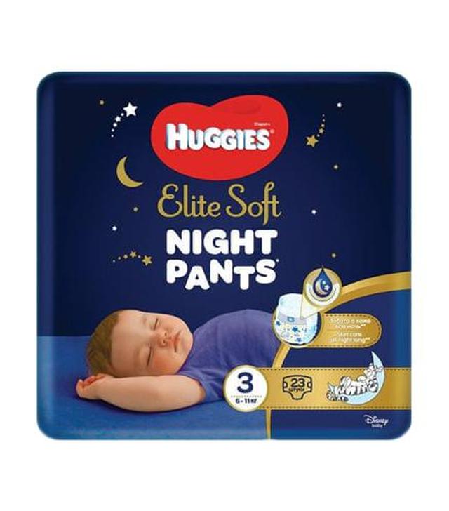 Huggies Elite Soft Overnight 3 Majtki Nocne 6 - 11 kg, 23 sztuki