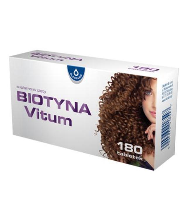 Biotyna Vitum 2,5 mg, 180 tabl., na włosy i skórę - ważny do 2024-04-30