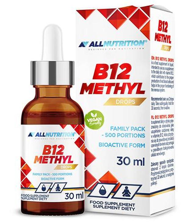 Allnutrition B12 Methyl Drops, 30 ml, cena, opinie, skład
