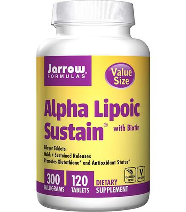 Jarrow Formulas  Alpha Lipoic Sustain with Biotin 300 mg - 120 tabl. - cena, opinie, dawkowanie