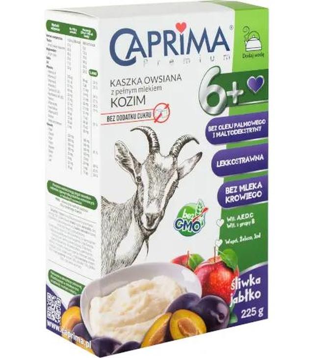 Caprima, Kaszka owsiana z pełnym mlekiem kozim, śliwka-jabłko, od 6. miesiąca życia, 225 g