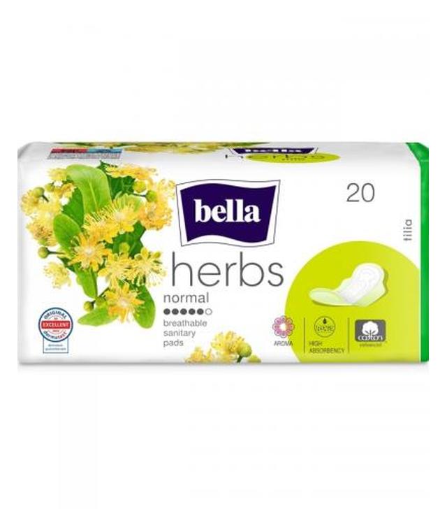 Bella Herbs Tilia, Podpaski higieniczne normal, 20 sztuk