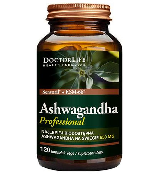 Doctor Life Ashwagandha Sensoril + KSM-66, 120 kaps., cena, opinie, wskazania