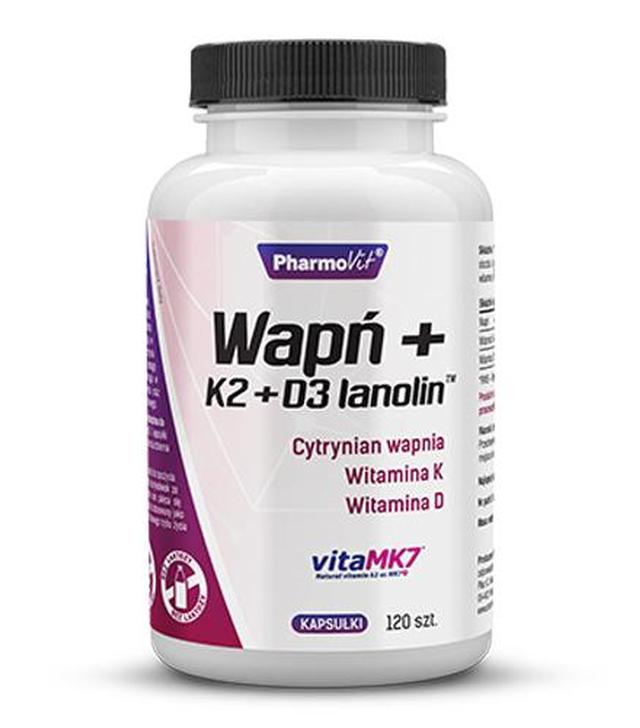 Pharmovit Wapń + K2 + D3 lanolin - 120 kaps. Na kości - cena, opinie, stosowanie