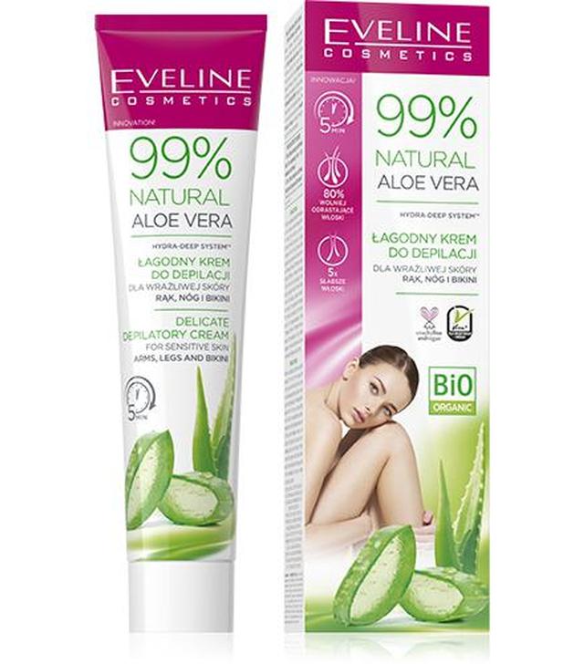 Eveline Cosmetics 99% Natural Aloe Vera Krem do depilacji rąk, nóg i bikini, 125 ml, cena, opinie, wskazania