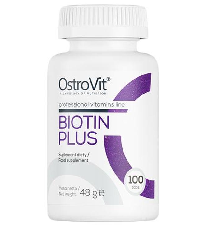 OstroVit Biotin Plus - 100 tabl. - cena, opinie, właściwości