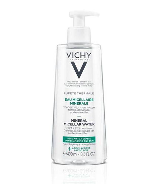 Vichy Purete Thermale Mineralny płyn micelarny dla skóry mieszanej i tłustej - 400 ml - cena, opinie, właściwości