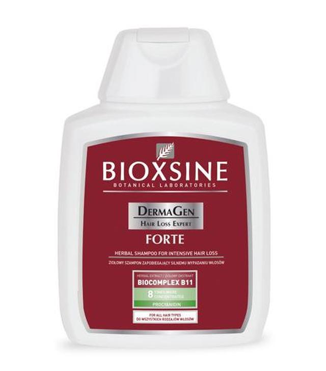 BIOXSINE DERMAGEN FORTE Ziołowy szampon zapobiegający wypadaniu włosów, 300 ml Na intensywne wypadanie włosów, cena, opinie, stosowanie