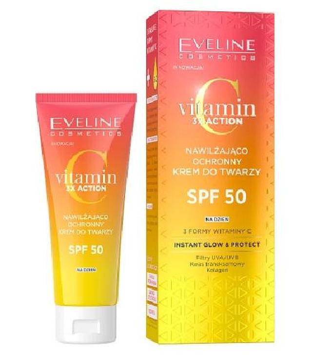 EVELINE COSMETICS Vitamin C 3x Action Nawilżająco-ochronny krem do twarzy SPF 50, 30 ml