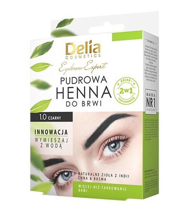 Delia Eyebrow Expert Pudrowa henna do brwi 1.0 czarny, 4 g  - ważny do 2025-01-31