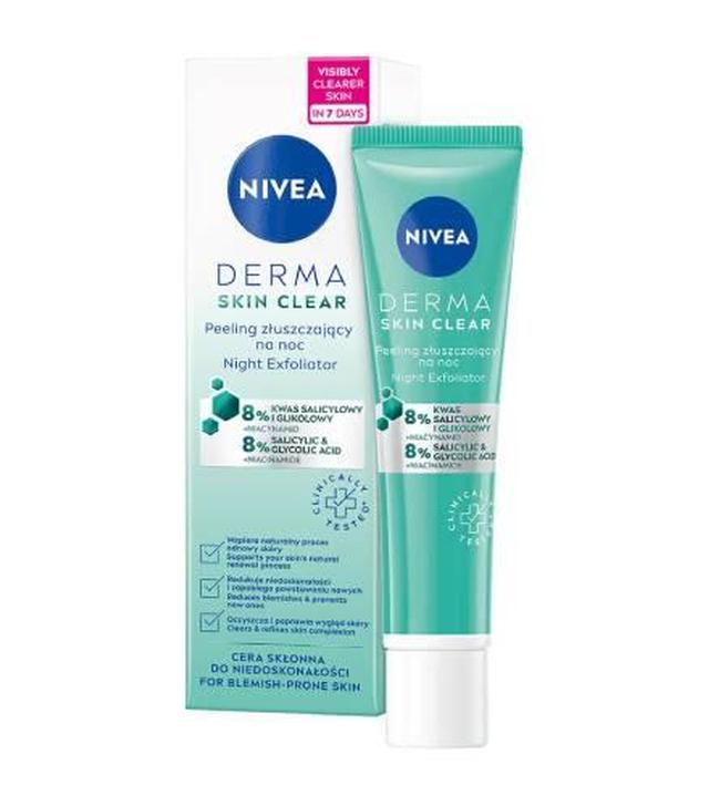 Nivea Derma Skin Clear Peeling złuszczający na noc, 40 ml