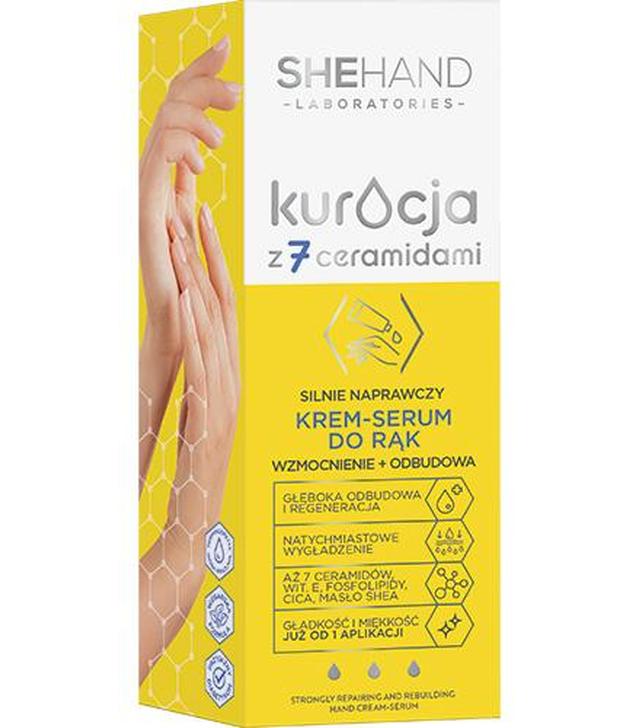 SheHand Kuracja z 7 ceramidami Silnie naprawczy Krem-serum do rąk wzmocnienie odbudowa, 75ml