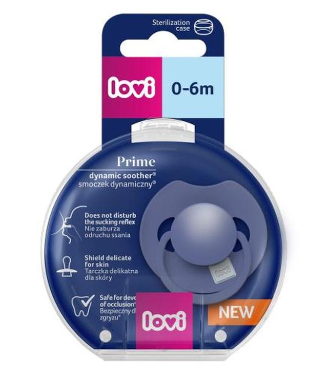 Canpol Lovi Prime Smoczek dynamiczny silikonowy Blue 34/417 0-6 miesięcy, 1 sztuka