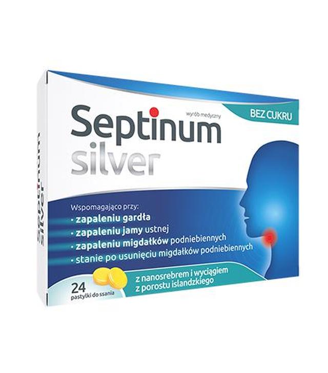 Septinum Silver Pastylki do ssania, 24 sztuki