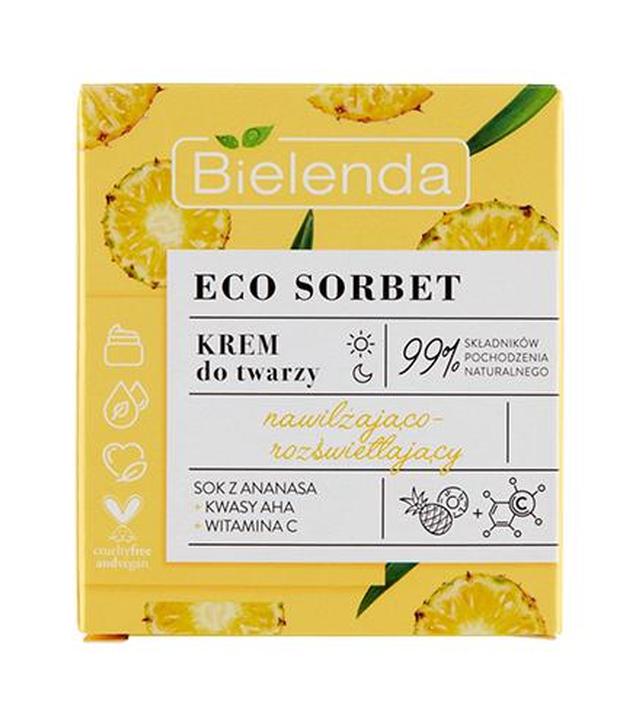 Bielenda Eco Sorbet Ananas Krem do twarzy nawilżająco - rozświetlający - 50 ml - cena, opinie, wskazania - 1020081 - uszkodzone opakowanie