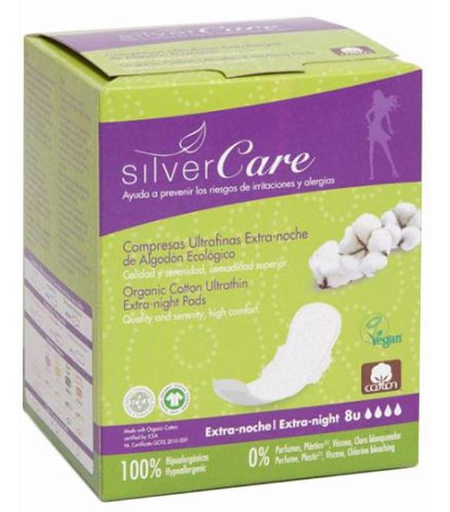 Masmi Silver Care Podpaski ekstradługie & ultracienkie o zwiększonej chłonności 100% bawełny organicznej, 8 szt., cena, opinie, stosowanie