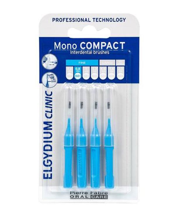 Elgydium Clinic Mono Compact Szczoteczki międzyzębowe 0,8 mm niebieskie - 4 szt. - cena, opinie, stosowanie