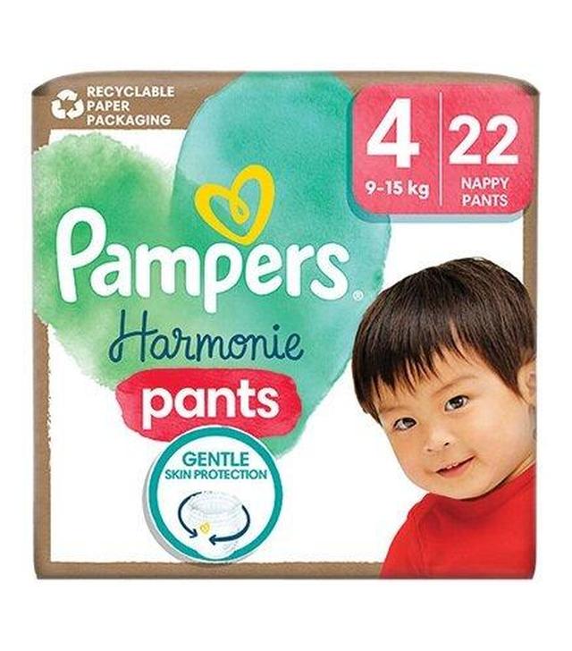 Pampers Harmonie Baby Pieluchomajtki, rozmiar 4 9 kg-15 kg, 22 sztuk