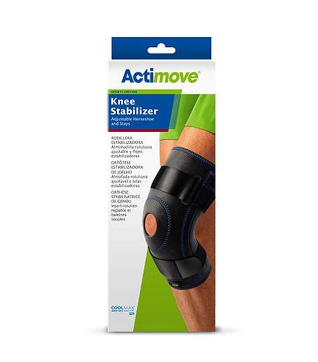 ACTIMOVE Orteza stawu kolanowego z regulowaną pelotą w kształcie podkowy stabilizującą rzepkę i fiszbinami, rozmiar S - 1023048 - uszkodzone opakowanie - ważny do 2025-09-20
