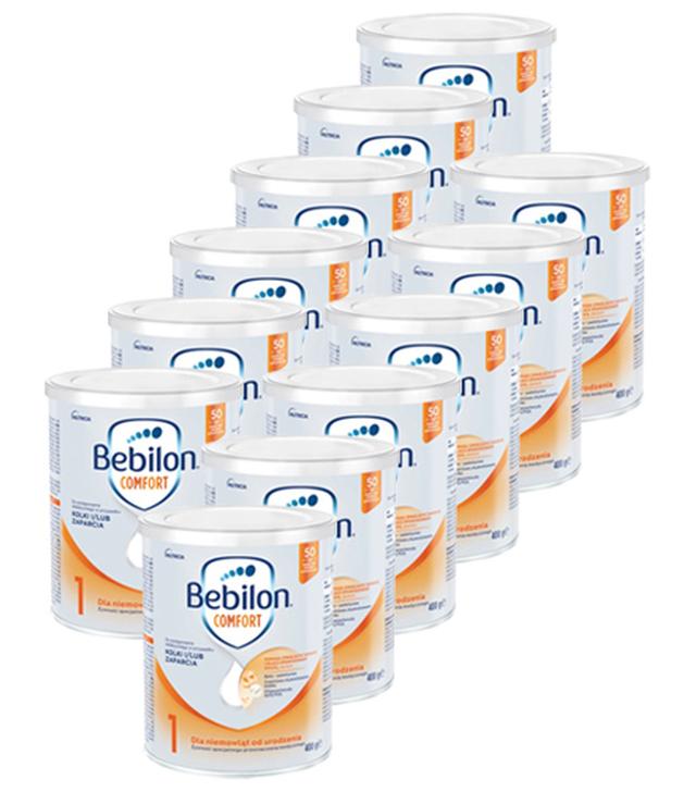 Bebilon Comfort 1, żywność specjalnego przeznaczenia medycznego dla niemowląt od urodzenia, do postępowania w przypadku kolek i/lub zaparć, 12 x 400 g