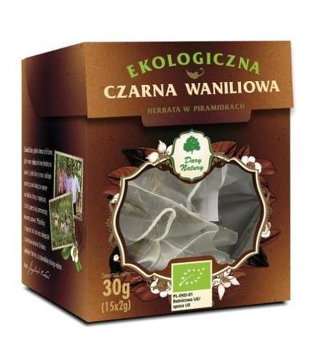 Dary Natury Ekologiczna czarna waniliowa herbata w piramidkach - 30 g - cena, opinie, właściwości