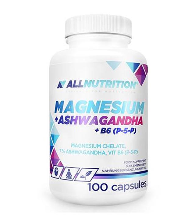 Allnutrition Magnesium + Ashwagandha + B6 (P-5-P), 100 kapsułek
