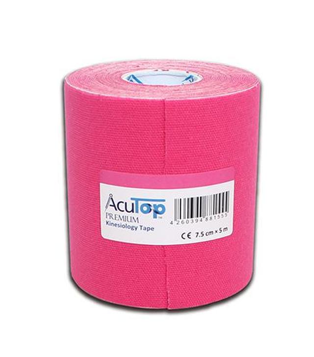 AcuTop Premium Kinesiology Tape 7,5 cm x 5 m różowy, 1 szt., cena, wskazania, właściwości