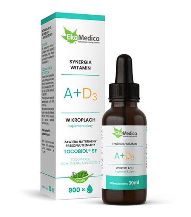 EKAMEDICA Synergia witamin A + D3 krople - 30 ml - cena, opinie, wskazania