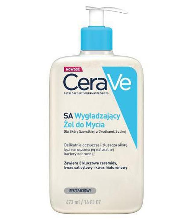 CeraVe SA Żel wygładzający do mycia dla skóry szorstkiej, 473 ml, cena, opinie, skład