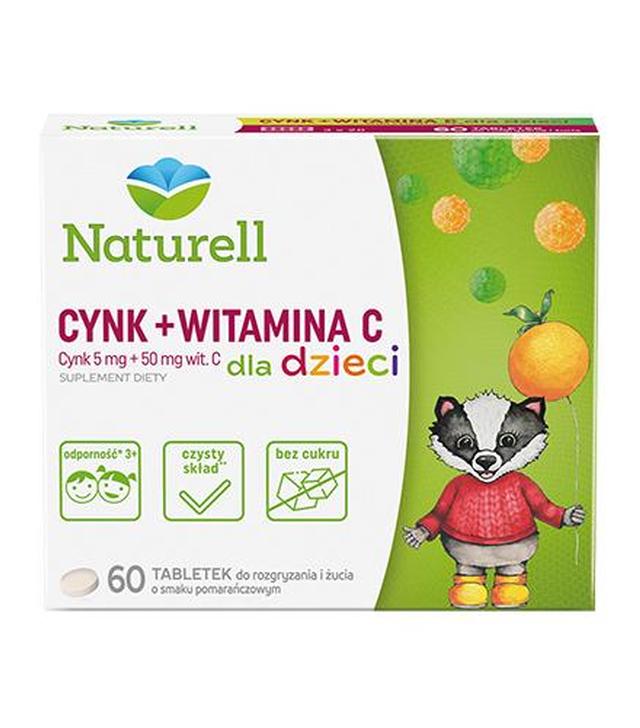 Naturell Cynk Organiczny + C dla dzieci, 60 tabletek