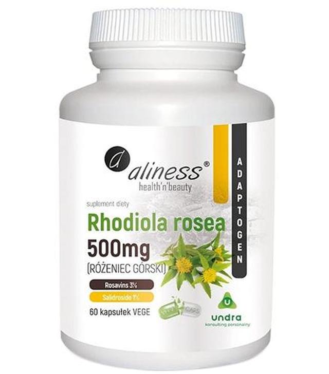 Aliness Rhodiola Rosea 500 mg - 60 kaps. - cena, opinie, działanie