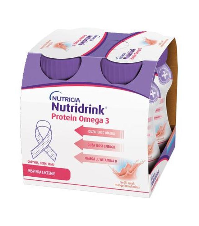 Nutridrink Protein Omega-3, o rześkim smaku mango-brzoskwinia, 4 x 125 ml - ważny do 2025-08-03
